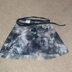 Women’s smoke print mesh ballet wrap skirt, AS